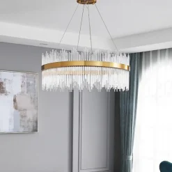 LED Pendant Light 50 / 60 / 80cm Light Luxury European K9 High end Crystal Chandelier Dimming Ceiling Lamp Suitable for Bedroom Dining Room Study AC110V AC220V