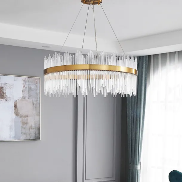 LED Pendant Light 50 / 60 / 80cm Light Luxury European K9 High end Crystal Chandelier Dimming Ceiling Lamp Suitable for Bedroom Dining Room Study AC110V AC220V