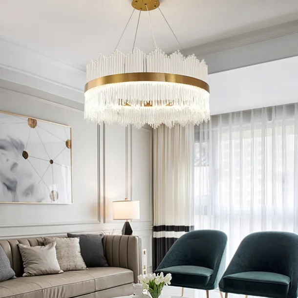 LED Pendant Light 50 / 60 / 80cm Light Luxury European K9 High end Crystal Chandelier Dimming Ceiling Lamp Suitable for Bedroom Dining Room Study AC110V AC220V