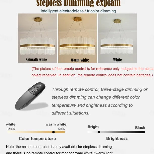 LED Pendant Light 50 / 60 / 80cm Light Luxury European K9 High end Crystal Chandelier Dimming Ceiling Lamp Suitable for Bedroom Dining Room Study AC110V AC220V