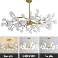 LED Pendant Light 27 36 45 54 Heads Firefly Chandelier LED Pendant Lighting Postmodern Ceiling Light Fixture Hanging Lamp Rose Gold Branch LED Chandelier Bulb Included AC220V AC110V