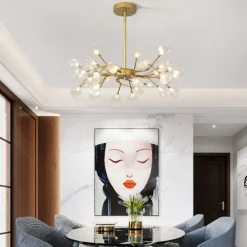 LED Pendant Light 27 36 45 54 Heads Firefly Chandelier LED Pendant Lighting Postmodern Ceiling Light Fixture Hanging Lamp Rose Gold Branch LED Chandelier Bulb Included AC220V AC110V