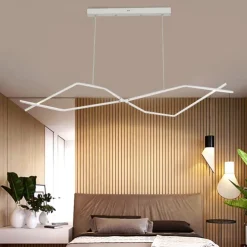 LED Pendant Light 100 cm Island Lights Dimmable Line Design Aluminum Stylish Minimalist Painted Finishes Dining Room Kitchen Lights 110-240V ONLY DIMMABLE WITH REMOTE CONTROL