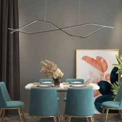 LED Pendant Light 100 cm Island Lights Dimmable Line Design Aluminum Stylish Minimalist Painted Finishes Dining Room Kitchen Lights 110-240V ONLY DIMMABLE WITH REMOTE CONTROL