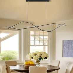 LED Pendant Light 100 cm Island Lights Dimmable Line Design Aluminum Stylish Minimalist Painted Finishes Dining Room Kitchen Lights 110-240V ONLY DIMMABLE WITH REMOTE CONTROL