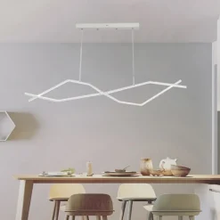 LED Pendant Light 100 cm Island Lights Dimmable Line Design Aluminum Stylish Minimalist Painted Finishes Dining Room Kitchen Lights 110-240V ONLY DIMMABLE WITH REMOTE CONTROL