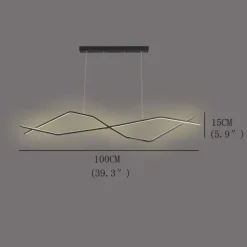 LED Pendant Light 100 cm Island Lights Dimmable Line Design Aluminum Stylish Minimalist Painted Finishes Dining Room Kitchen Lights 110-240V ONLY DIMMABLE WITH REMOTE CONTROL