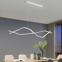 LED Pendant Light 100 cm Island Lights Dimmable Line Design Aluminum Stylish Minimalist Painted Finishes Dining Room Kitchen Lights 110-240V ONLY DIMMABLE WITH REMOTE CONTROL