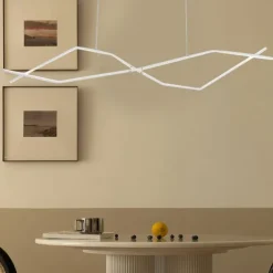 LED Pendant Light 100 cm Island Lights Dimmable Line Design Aluminum Stylish Minimalist Painted Finishes Dining Room Kitchen Lights 110-240V ONLY DIMMABLE WITH REMOTE CONTROL