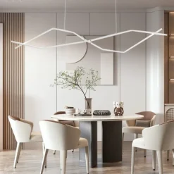 LED Pendant Light 100 cm Island Lights Dimmable Line Design Aluminum Stylish Minimalist Painted Finishes Dining Room Kitchen Lights 110-240V ONLY DIMMABLE WITH REMOTE CONTROL