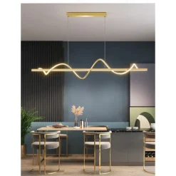 LED Pendant Light 100 cm Island Lights Dimmable Line Design Aluminum Stylish Minimalist Painted Finishes Dining Room Kitchen Lights 110-240V ONLY DIMMABLE WITH REMOTE CONTROL