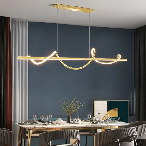 LED Pendant Light 100 cm Island Lights Dimmable Line Design Aluminum Stylish Minimalist Painted Finishes Dining Room Kitchen Lights 110-240V ONLY DIMMABLE WITH REMOTE CONTROL