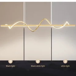 LED Pendant Light 100 cm Island Lights Dimmable Line Design Aluminum Stylish Minimalist Painted Finishes Dining Room Kitchen Lights 110-240V ONLY DIMMABLE WITH REMOTE CONTROL