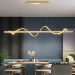 LED Pendant Light 100 cm Island Lights Dimmable Line Design Aluminum Stylish Minimalist Painted Finishes Dining Room Kitchen Lights 110-240V ONLY DIMMABLE WITH REMOTE CONTROL