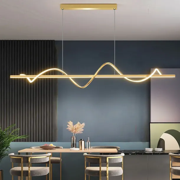 LED Pendant Light 100 cm Island Lights Dimmable Line Design Aluminum Stylish Minimalist Painted Finishes Dining Room Kitchen Lights 110-240V ONLY DIMMABLE WITH REMOTE CONTROL