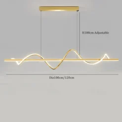 LED Pendant Light 100 cm Island Lights Dimmable Line Design Aluminum Stylish Minimalist Painted Finishes Dining Room Kitchen Lights 110-240V ONLY DIMMABLE WITH REMOTE CONTROL