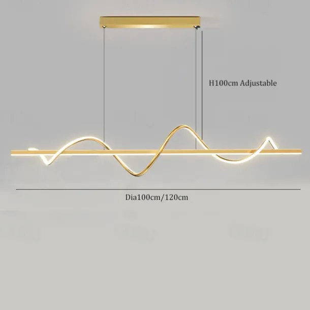 LED Pendant Light 100 cm Island Lights Dimmable Line Design Aluminum Stylish Minimalist Painted Finishes Dining Room Kitchen Lights 110-240V ONLY DIMMABLE WITH REMOTE CONTROL