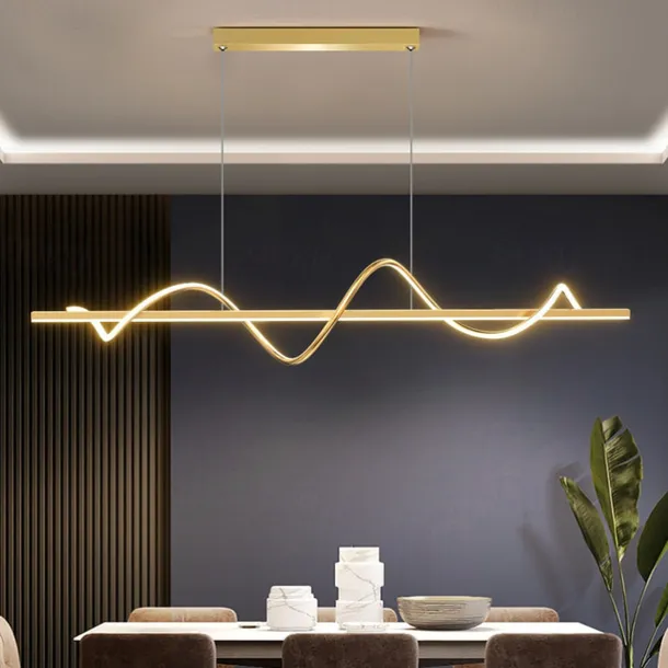 LED Pendant Light 100 cm Island Lights Dimmable Line Design Aluminum Stylish Minimalist Painted Finishes Dining Room Kitchen Lights 110-240V ONLY DIMMABLE WITH REMOTE CONTROL
