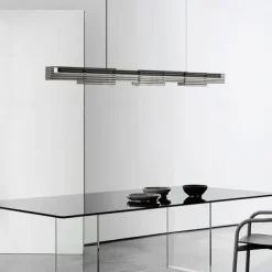 LED Pendant Light 128 cm Island Lights Dimmable Line Design Metal Glass Minimalist Painted Finishes Dining Room Kitchen Lights 110-240V