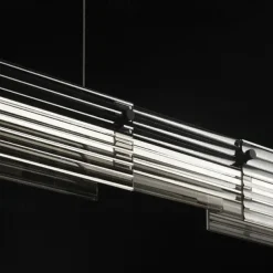 LED Pendant Light 128 cm Island Lights Dimmable Line Design Metal Glass Minimalist Painted Finishes Dining Room Kitchen Lights 110-240V