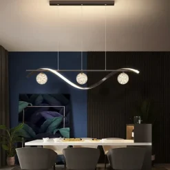 LED Pendant Light 100 cm Island Lights Dimmable Line Design Aluminum Stylish Minimalist Painted Finishes Dining Room Kitchen Lights 110-240V