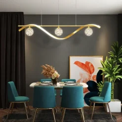 LED Pendant Light 100 cm Island Lights Dimmable Line Design Aluminum Stylish Minimalist Painted Finishes Dining Room Kitchen Lights 110-240V