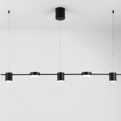 LED Pendant Light 150 cm Liner Design Dimmable 3/5/6 Lights Metal Aluminum Acrylic Nordic Style Deaign Dining Room Kitchen Lights 110-240V Black