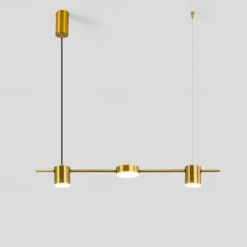 LED Pendant Light 150 cm Liner Design Dimmable 3/5/6 Lights Copper Aluminum Acrylic Nordic Style Deaign Dining Room Kitchen Lights 110-240V Gold