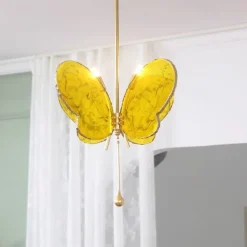 LED Pendant Light Butterfly Chandelier Model Room Clothing Store Hotel Restaurant Hotel Club Lobby Light,Post-modern Light Luxury Creative Flying Saucer Chandelier
