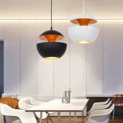 LED Pendant Light Ceiling Lamp 25cm 35cm Round Simple Design Black Gold WhiteGold E27/E26 I LED Lamp Restaurant Ceiling Lamp Study Bar Bedroom Lamp AC220V AC110V