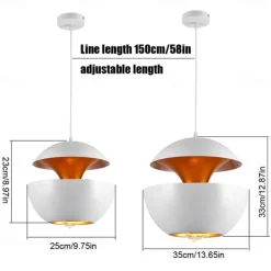 LED Pendant Light Ceiling Lamp 25cm 35cm Round Simple Design Black Gold WhiteGold E27/E26 I LED Lamp Restaurant Ceiling Lamp Study Bar Bedroom Lamp AC220V AC110V