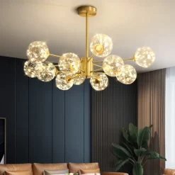 LED Pendant Light Chandelier Gold Modern Globe Design 6/8/12 Heads Copper Globe Brass 110-120V 220-240V