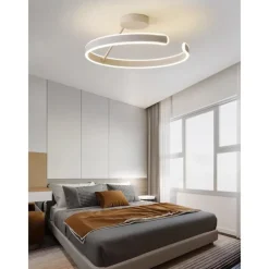 LED Pendant Light 50cm 1-Light Ring Circle Design Dimmable Aluminum Painted Finishes Luxurious Modern Style Dining Room Bedroom Pendant Lamps 110-240V ONLY DIMMABLE WITH REMOTE CONTROL