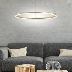 LED Pendant Light 40/60/80cm 1-Light Ring Circle Design Dimmable Aluminum Painted Finishes Luxurious Modern Style Dining Room Bedroom Pendant Lamps 110-240V ONLY DIMMABLE WITH REMOTE CONTROL