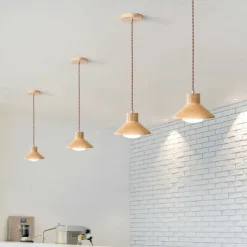 LED Pendant Light 20cm 1-Light Warm White Metal Wood Painted Finishes Bulb Included Modern Style Dining Room Bedroom Pendant Lantern Design 110-240V