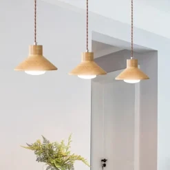 LED Pendant Light 20cm 1-Light Warm White Metal Wood Painted Finishes Bulb Included Modern Style Dining Room Bedroom Pendant Lantern Design 110-240V