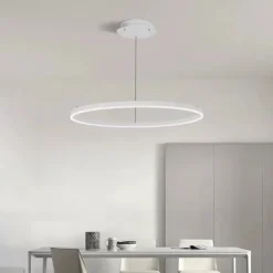 LED Pendant Light 40/60/80cm 1-Light Ring Circle Design Dimmable Aluminum Painted Finishes Luxurious Modern Style Dining Room Bedroom Pendant Lamps 110-240V ONLY DIMMABLE WITH REMOTE CONTROL