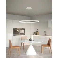 LED Pendant Light 40/60/80cm 1-Light Ring Circle Design Dimmable Aluminum Painted Finishes Luxurious Modern Style Dining Room Bedroom Pendant Lamps 110-240V ONLY DIMMABLE WITH REMOTE CONTROL