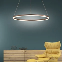 LED Pendant Light 40/60/80cm 1-Light Ring Circle Design Dimmable Aluminum Painted Finishes Luxurious Modern Style Dining Room Bedroom Pendant Lamps 110-240V ONLY DIMMABLE WITH REMOTE CONTROL