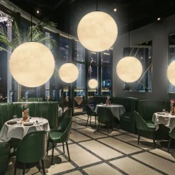 LED Pendant Light 15cm Moon Light Chandelier Nordic Style Bedroom Planet Ball Study and Restaurant Tooling Moon-Light Lamp Internet Celebrity Ins Lamps