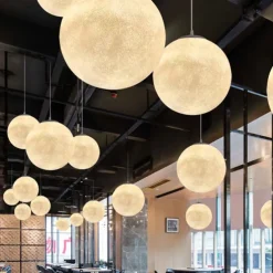 LED Pendant Light 15cm Moon Light Chandelier Nordic Style Bedroom Planet Ball Study and Restaurant Tooling Moon-Light Lamp Internet Celebrity Ins Lamps