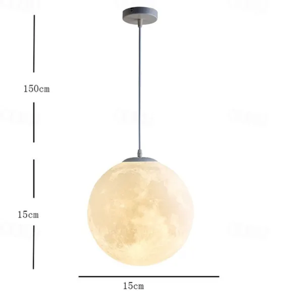 LED Pendant Light 15cm Moon Light Chandelier Nordic Style Bedroom Planet Ball Study and Restaurant Tooling Moon-Light Lamp Internet Celebrity Ins Lamps