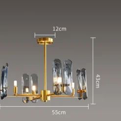 LED Pendant Light Crystal Chandelier Unique Design Copper Nordic Style 4 6 8 12 Heads 220-240V 110-120V