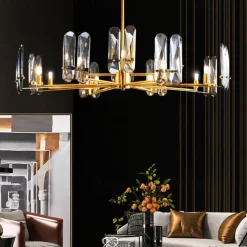 LED Pendant Light Crystal Chandelier Unique Design Copper Nordic Style 4 6 8 12 Heads 220-240V 110-120V