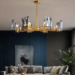 LED Pendant Light Crystal Chandelier Unique Design Copper Nordic Style 4 6 8 12 Heads 220-240V 110-120V