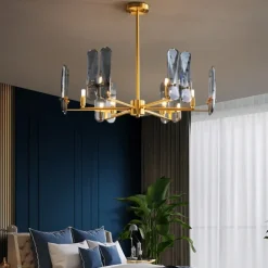 LED Pendant Light Crystal Chandelier Unique Design Copper Nordic Style 4 6 8 12 Heads 220-240V 110-120V