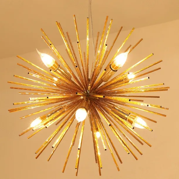LED Pendant Light Crystal Chandelier 9-Light Firework Modern Sputnik Chandelier Pendant Light Fixture for living room Dining Room and Bedroom