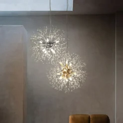 LED Pendant Light Crystal Chandelier 9-Light Chrome Firework Modern Sputnik Chandelier Pendant Light Fixture for living room Dining Room and Bedroom