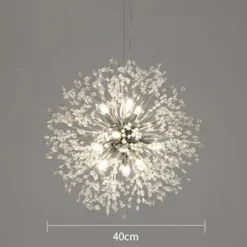 LED Pendant Light Crystal Chandelier 9-Light Chrome Firework Modern Sputnik Chandelier Pendant Light Fixture for living room Dining Room and Bedroom