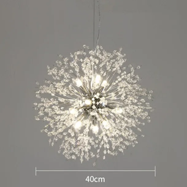 LED Pendant Light Crystal Chandelier 9-Light Chrome Firework Modern Sputnik Chandelier Pendant Light Fixture for living room Dining Room and Bedroom